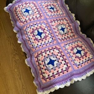 Girly throw- handcrocheted